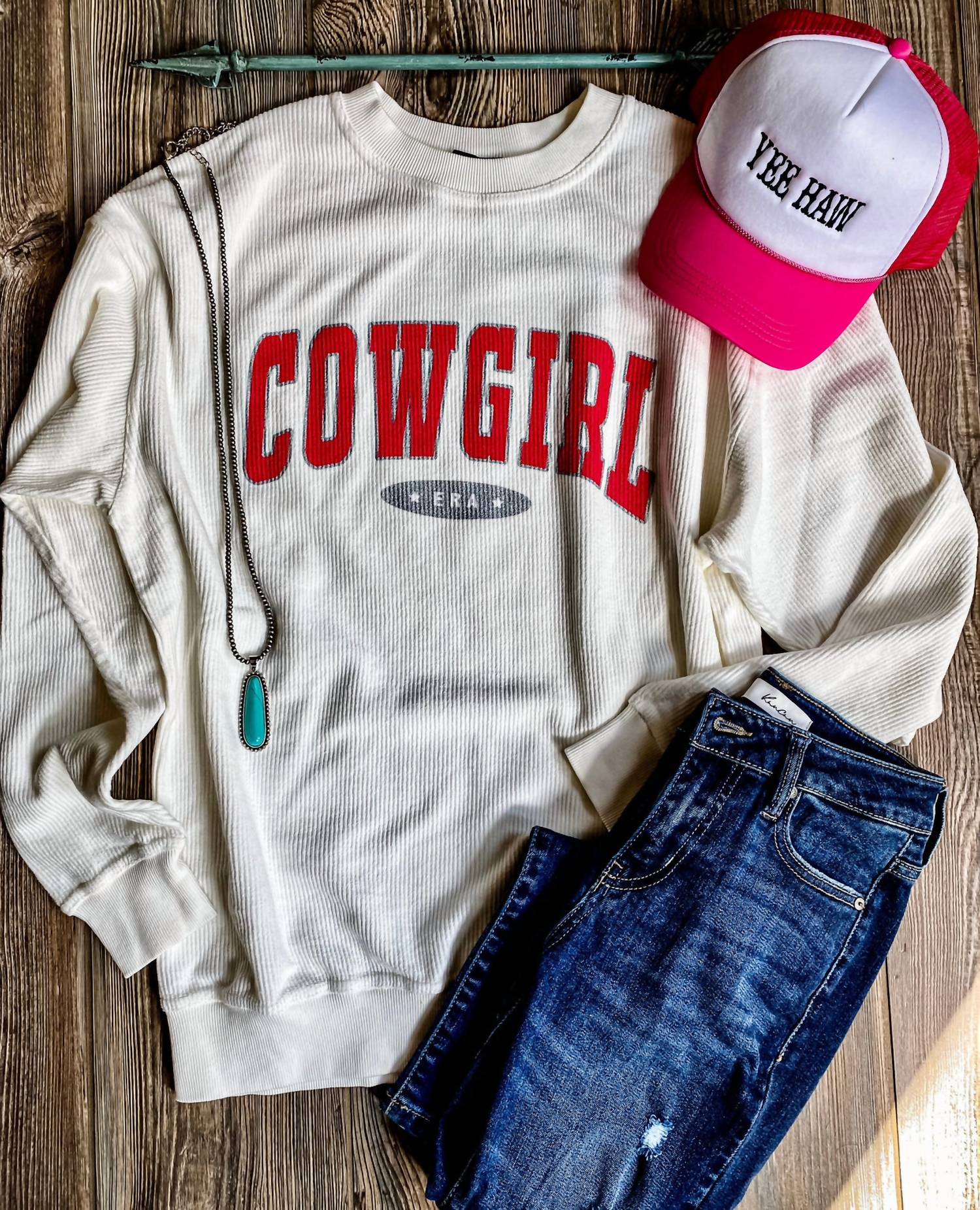 Zutter Women's Cowgirl Era Top in white - women's sweater - alternate view