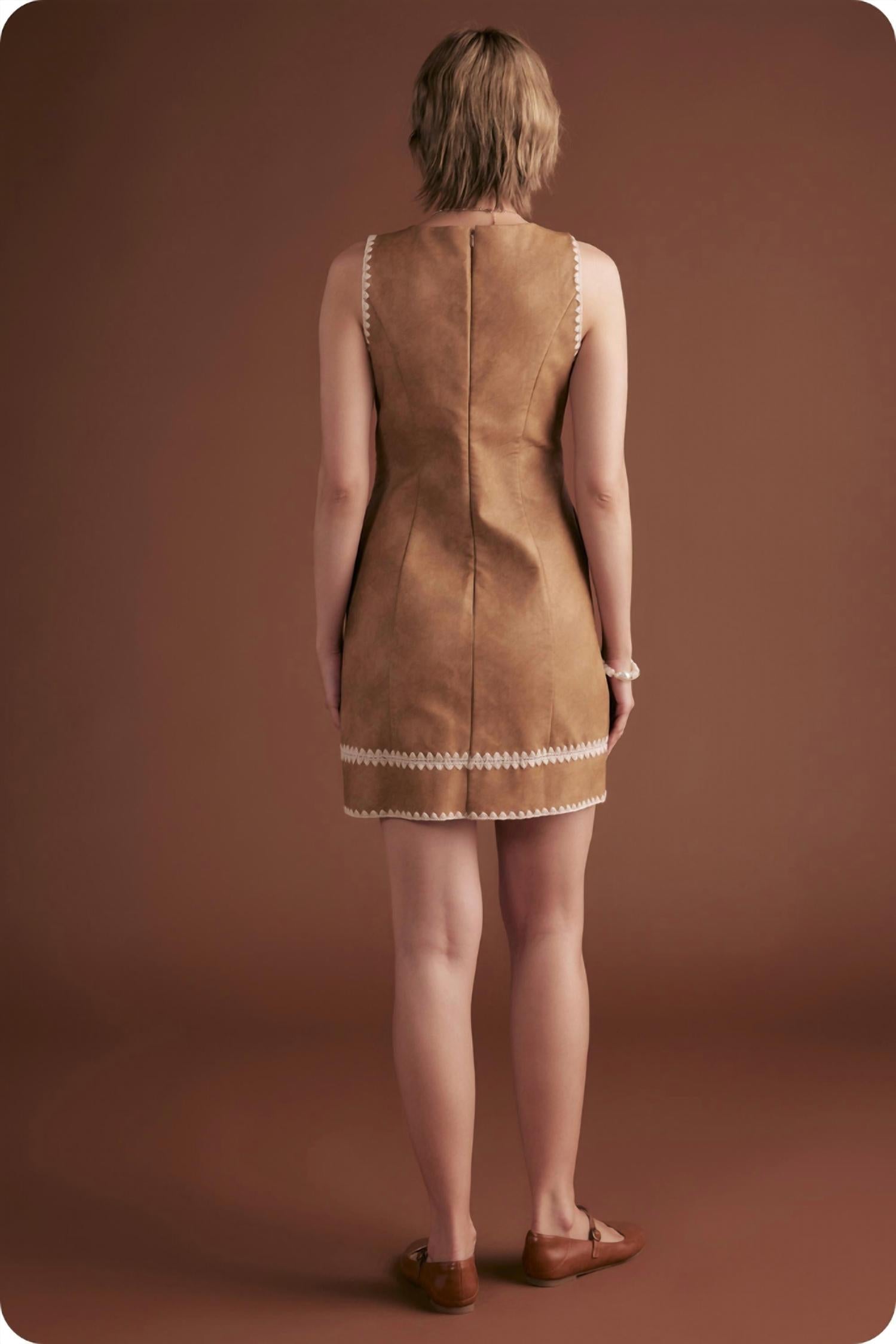 Strut & Bolt - Faux Leather Whipstitch Dress