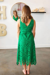 Skies Are Blue - Clover And Lace Midi Dress