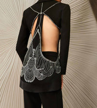 Ramy Brook - Cut Out Embellished Blazer Pantsuit