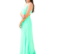 She + Sky - Pleated Cut Out Maxi Dress