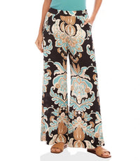 Karen Kane Wryn Wide Leg Pants in damask floral print - women's pants