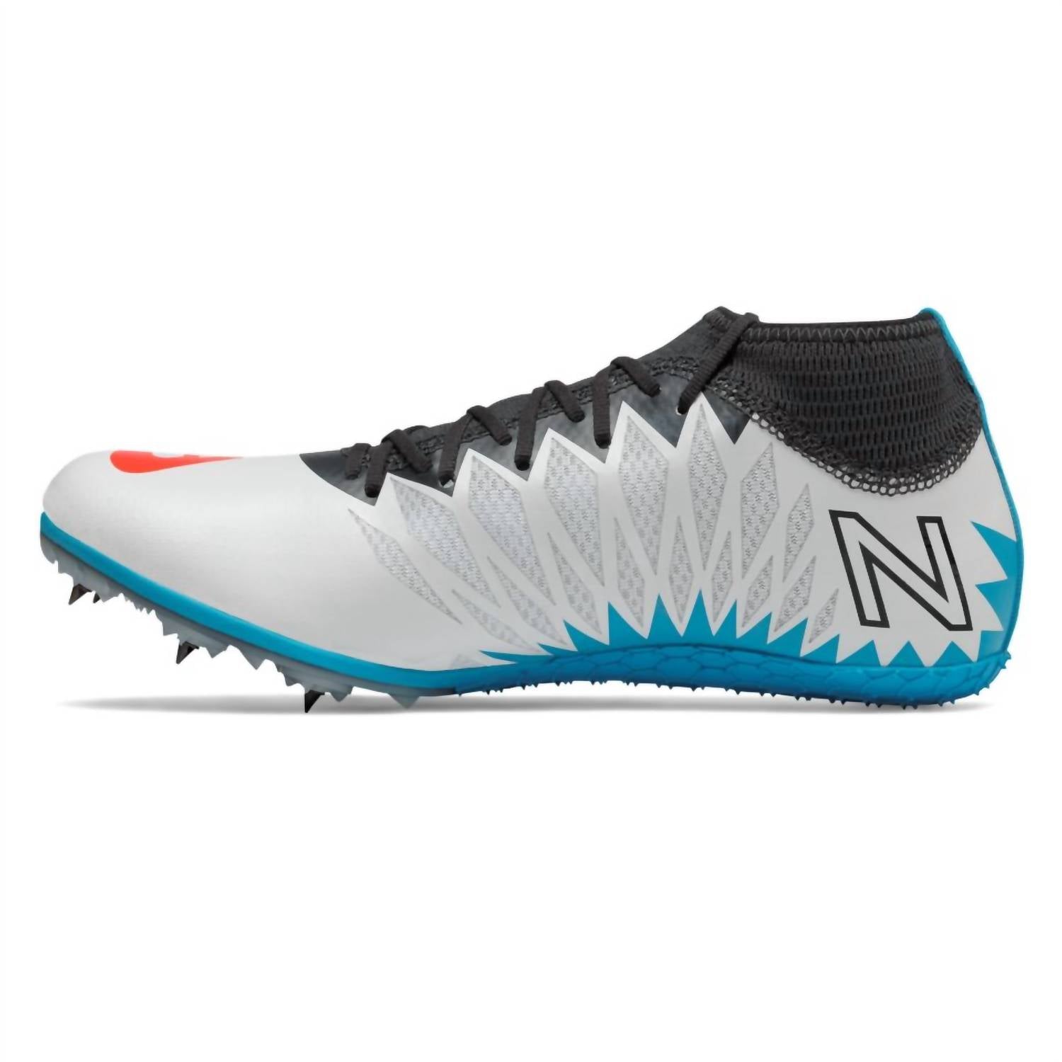 New Balance Men's Sd100 V2 Spike Shoes in white blue - men's shoe - detail view