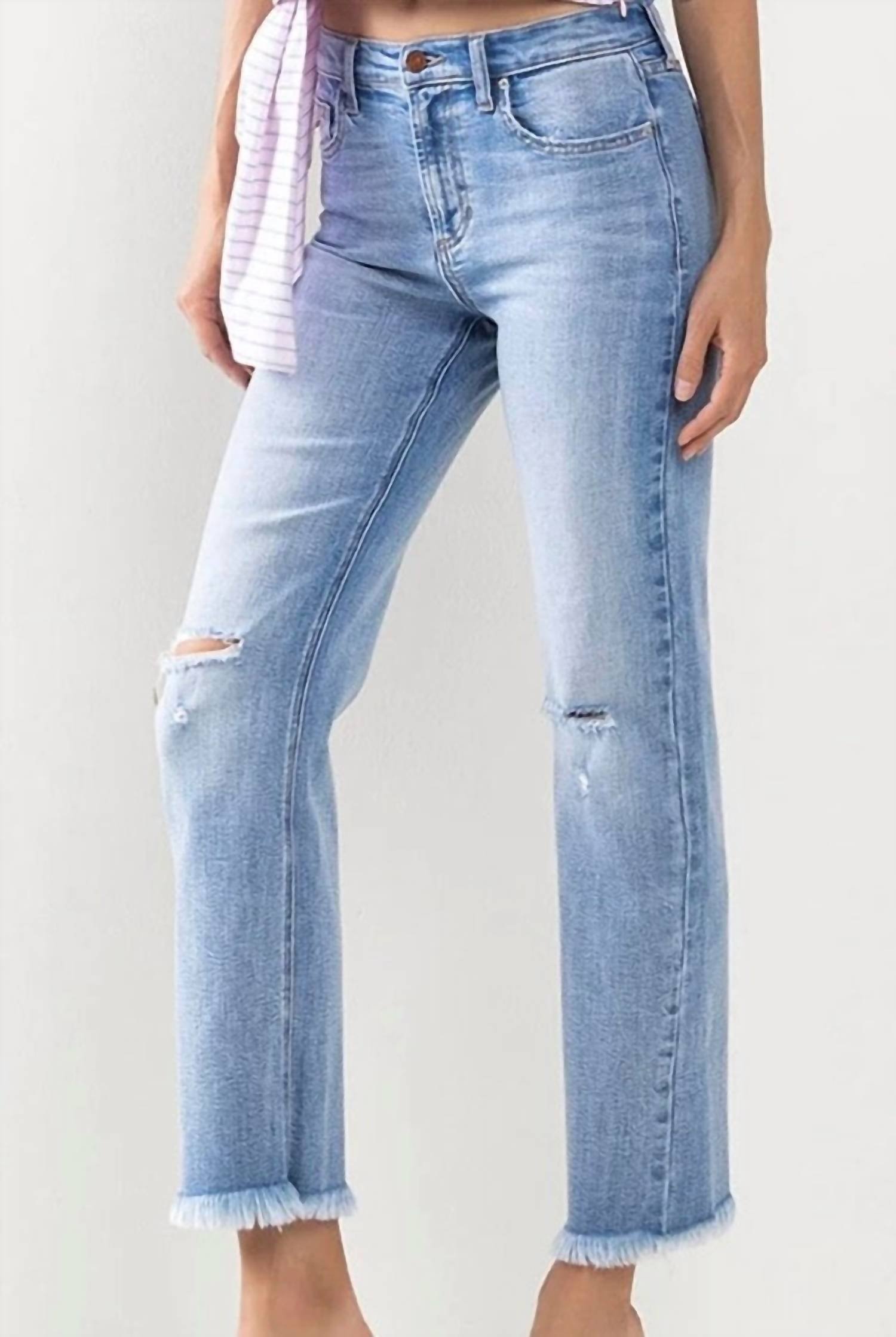 Sneak Peek - Mid Rise Fringe Hem Jeans
