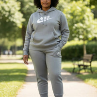 NIKE Elastic Waistband and Cuffs Sweatpants in gray - women's pants - alternate view