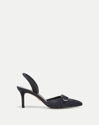 Veronica Beard Women's Loralyn Slingback Buckle Heel in navy - women's heels