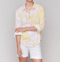 Charlie B - Button Front Top With Tab Sleeve