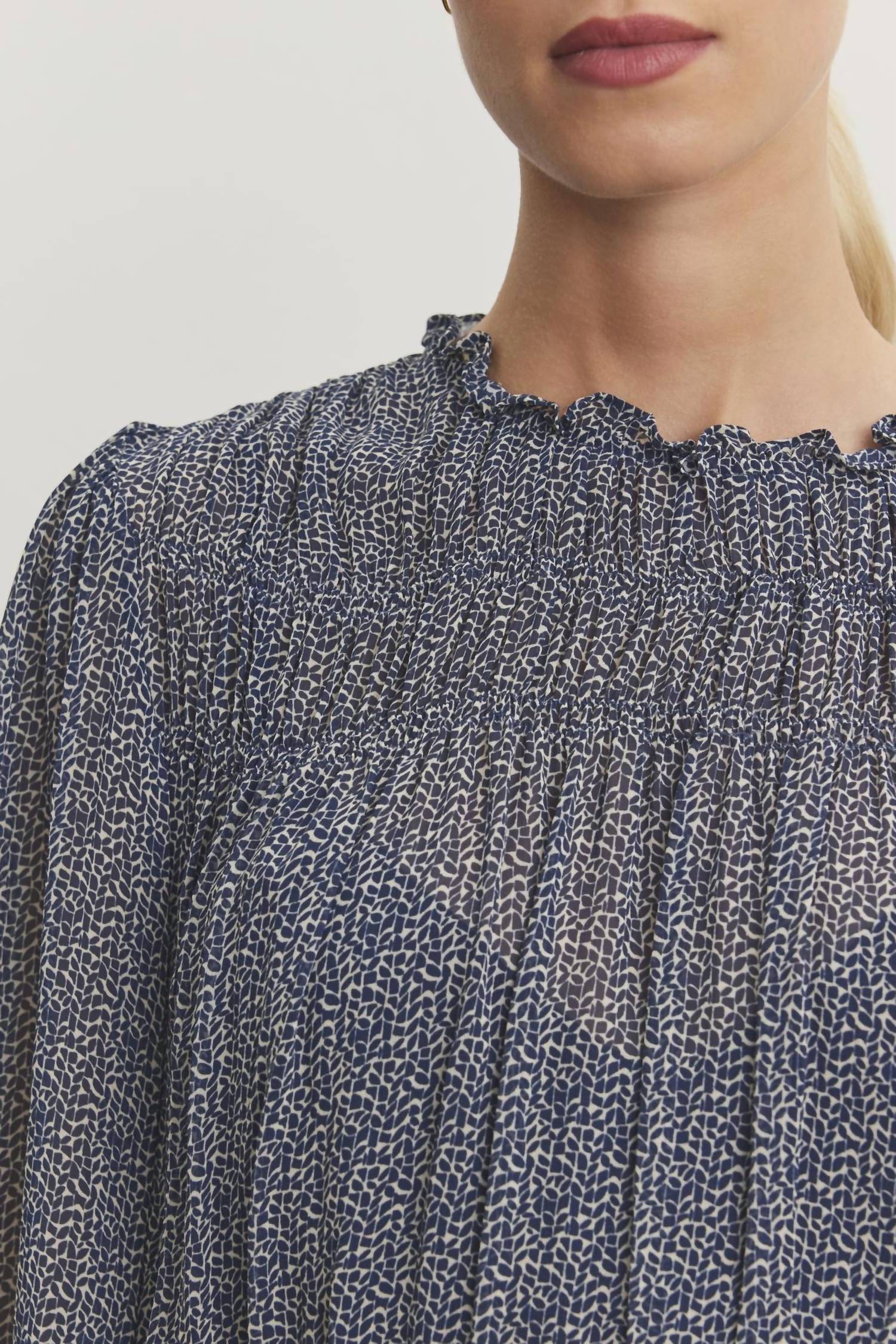 Velvet By Graham & Spencer - Blen Printed Pintuck Top