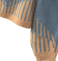 &merci Women's Pullover Sweater in hazy blue tan - women's sweater - detail view