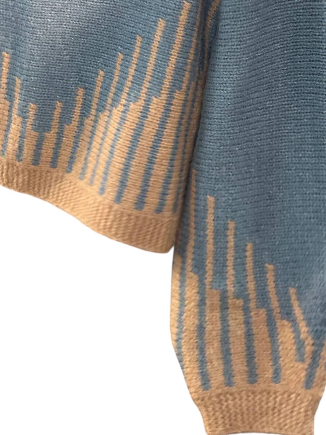 &merci Women's Pullover Sweater in hazy blue tan - women's sweater - alternate view