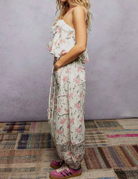 Pol - Double Gauze Floral Lace Patch Joggers