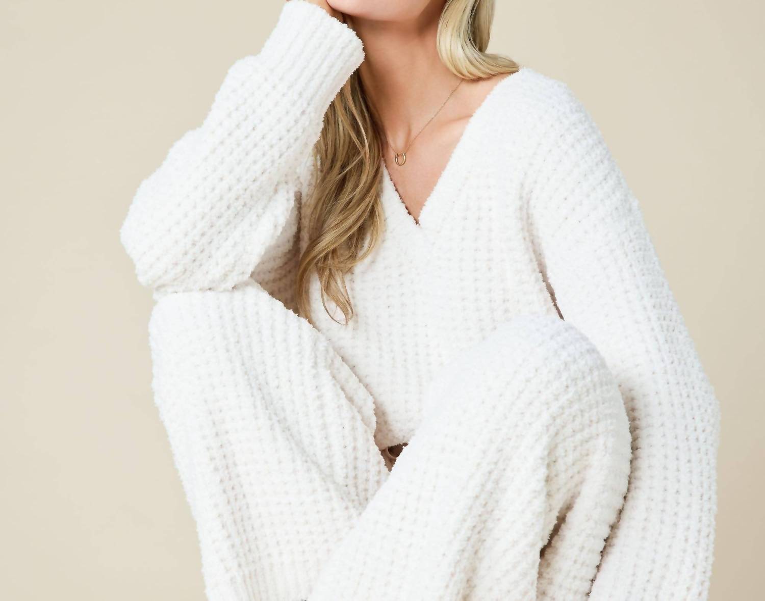 Softies - Marshmallow Waffle V-neck Lounge Set