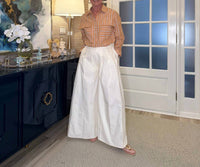 PINCH Wide-leg Palazzo Pant in white - women's pants