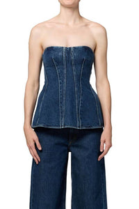 Agolde - Lara Sleeveless Denim Corset Top