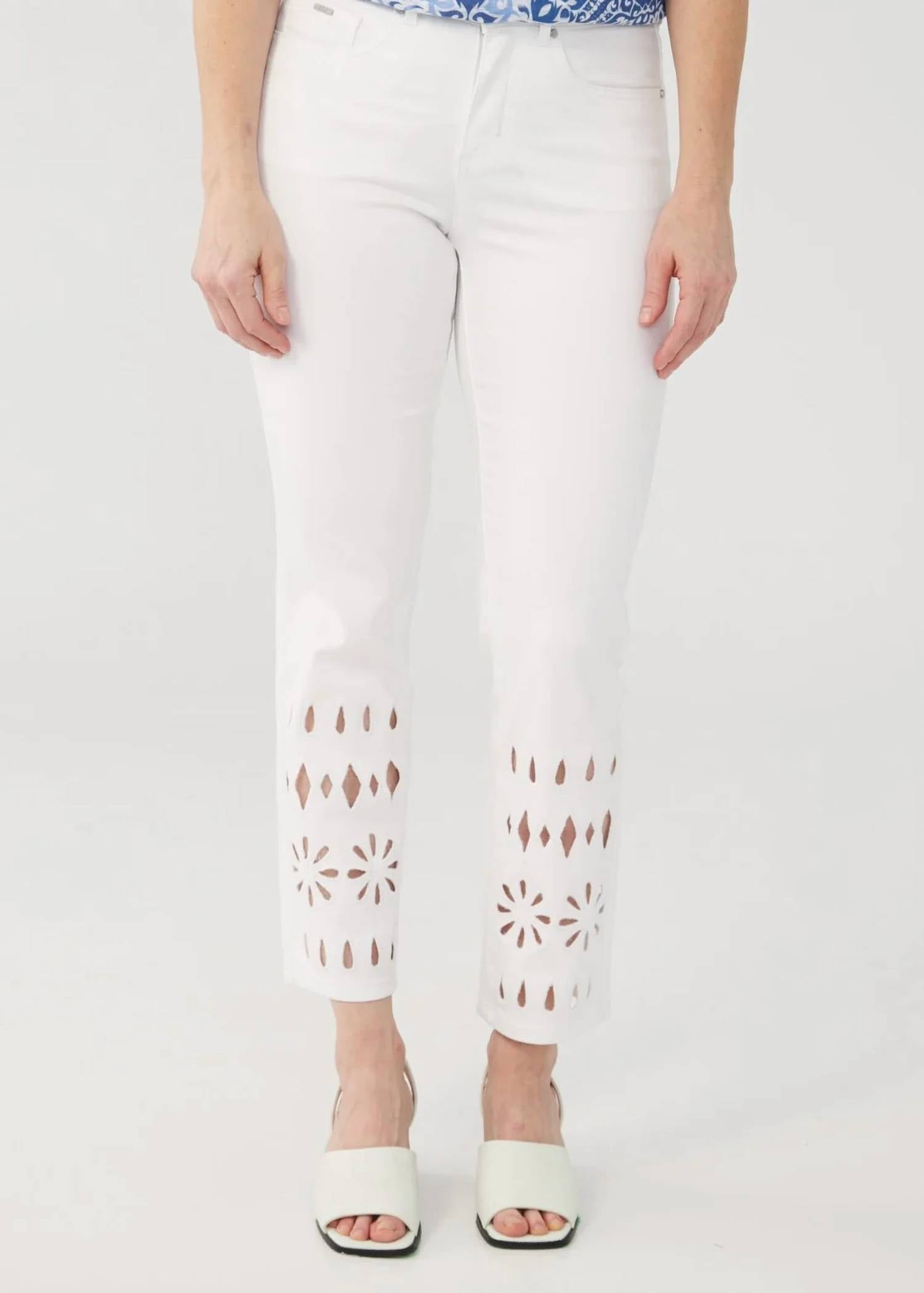 Fdj - Olivia Straight Eyelet Ankle Jeans