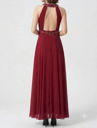 Sue Wong - Halter Beaded Cutout Back Evening Dress