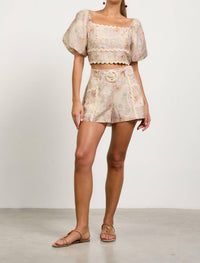 Skies Are Blue - Paisley Shorts with Belt