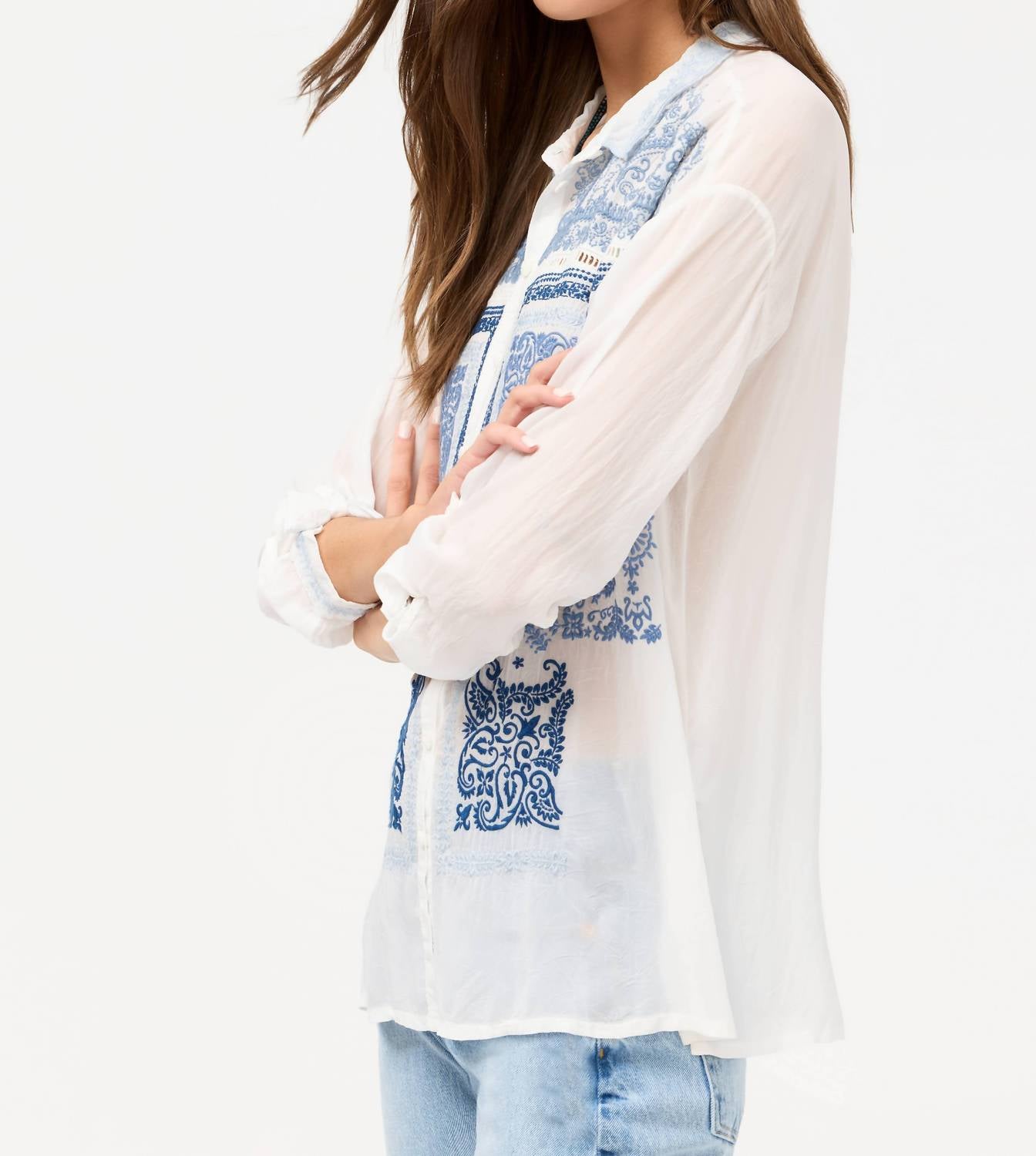 Johnny Was - Slim Audrey Collared Bandana Shirt