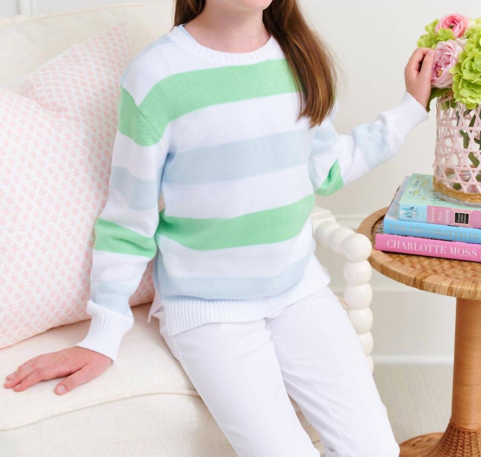 The Beaufort Bonnet Company - Girls Cissy Striped Sweater