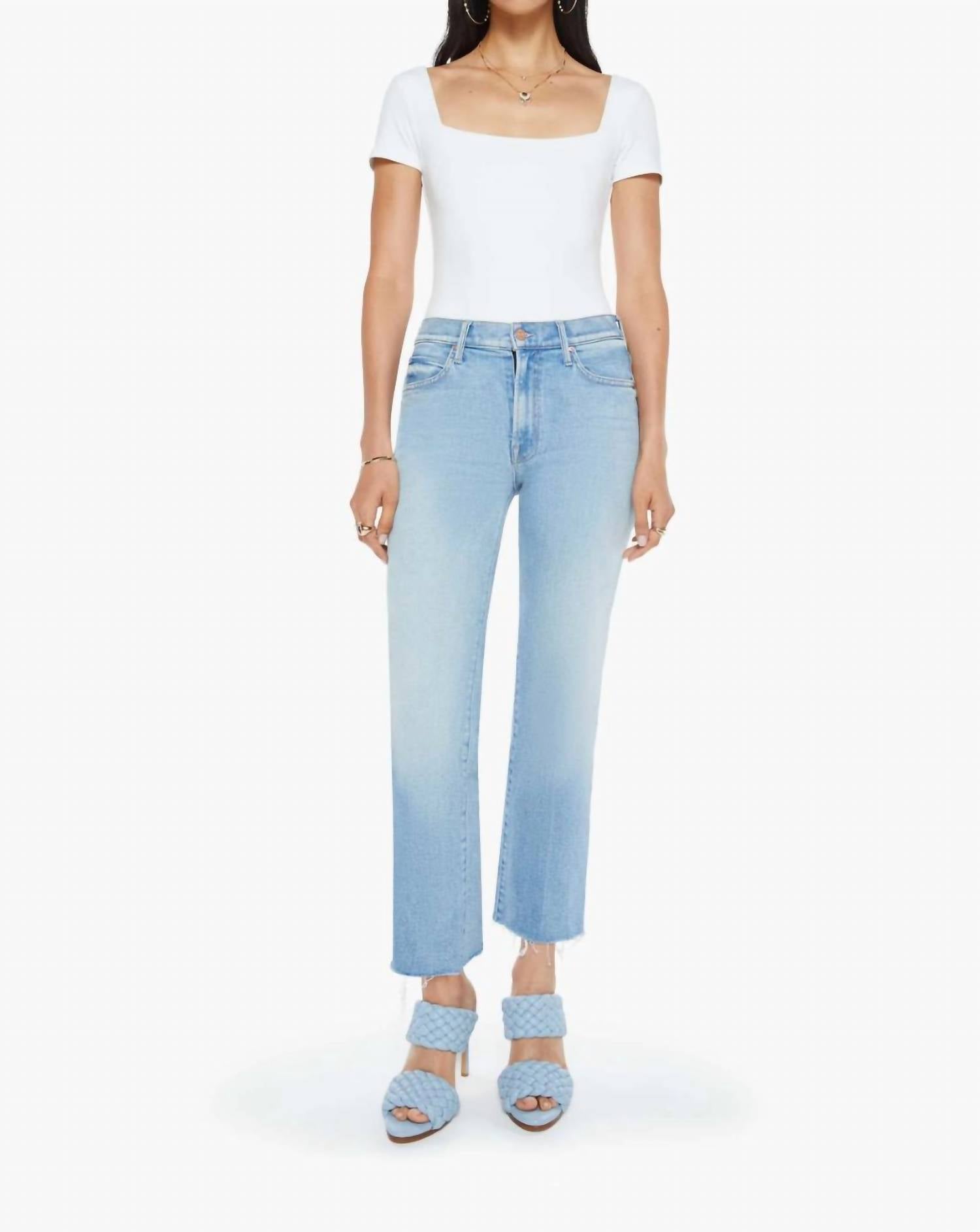 Mother - Kick It Ankle Fray Straight Leg Jeans