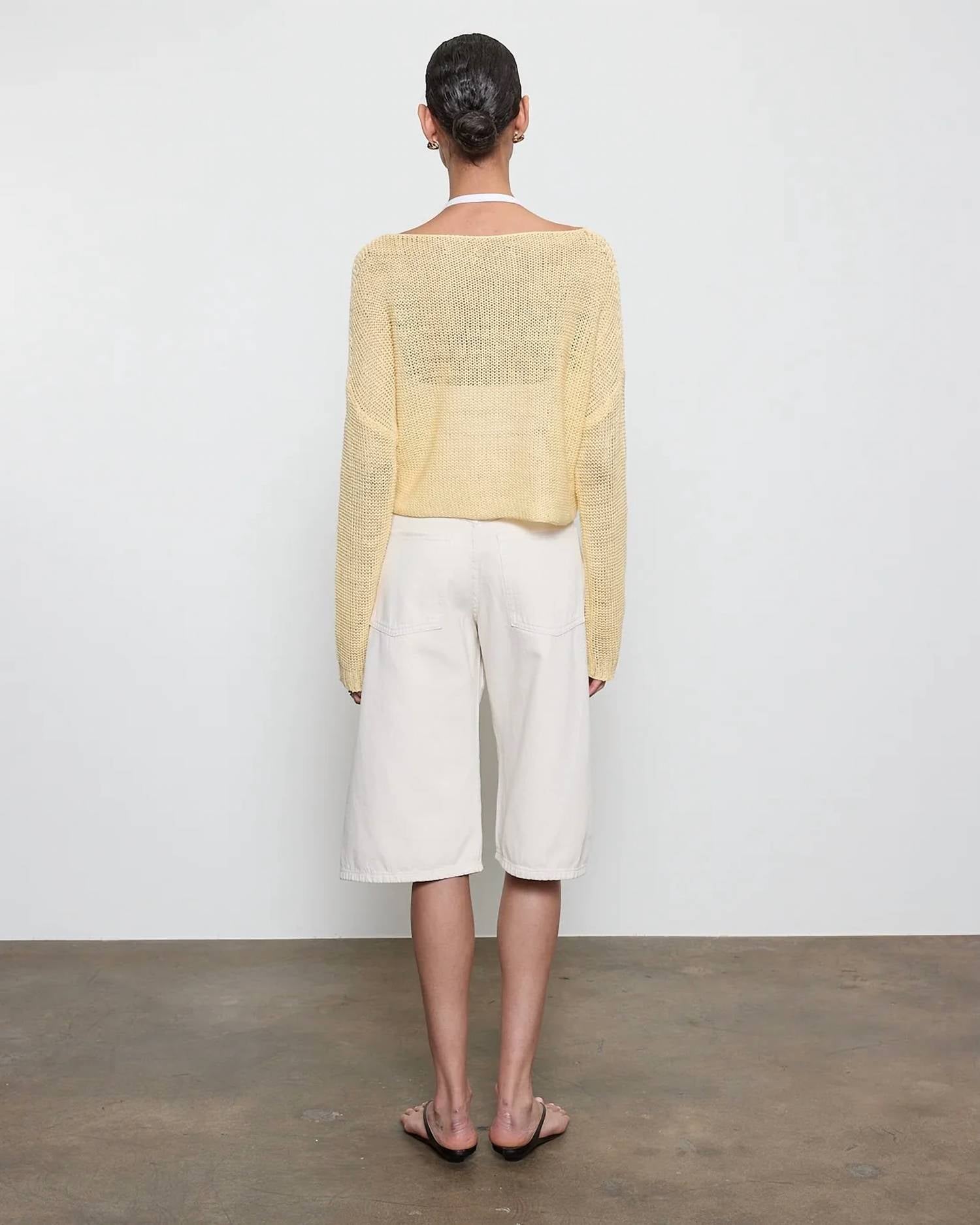 Enza Costa - Linen Open Knit Bateau Sweater