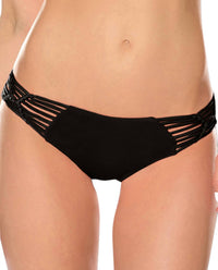 Becca - Women's Electric Current Solid Macrame Hipster Bikini Bottom