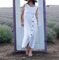 Eug Fashion - Prima Sleeveless Long Linen Dress