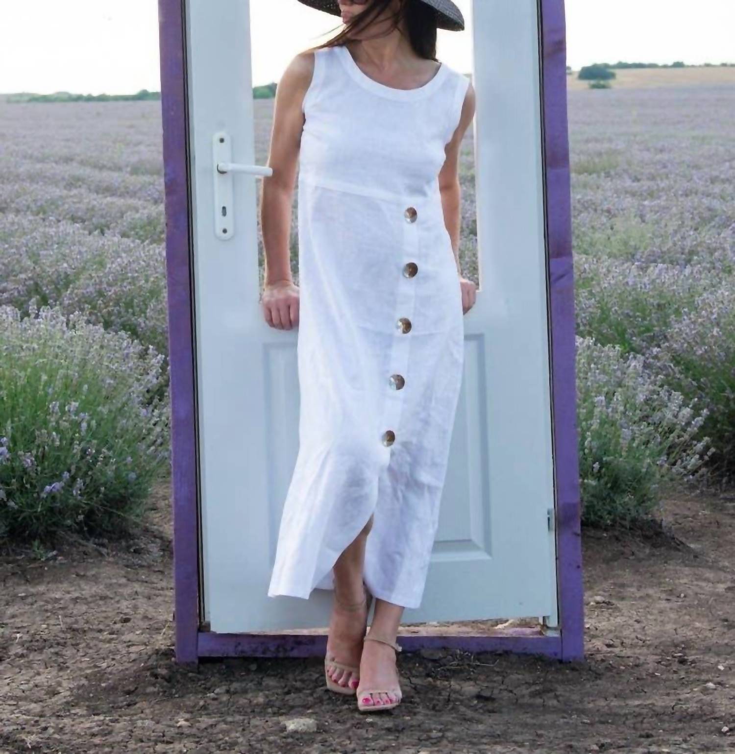 Eug Fashion - Prima Sleeveless Long Linen Dress