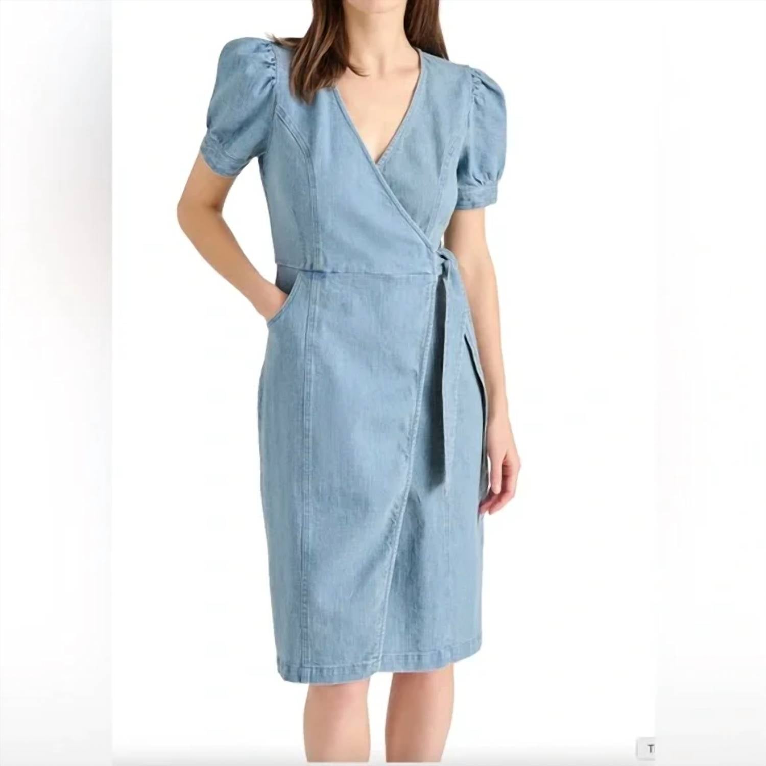 STEVE MADDEN Marc Wrap Dress in denim - women's dress - view 6
