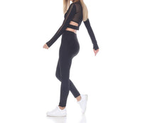 GOLDHAUS Ambition Long Sleeve Top in black - women's long sleeve top - alternate view