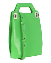 Salvatore Ferragamo Women's Micro Wanda Patent Leather Shoulder Bag in green - women's bag - detail view