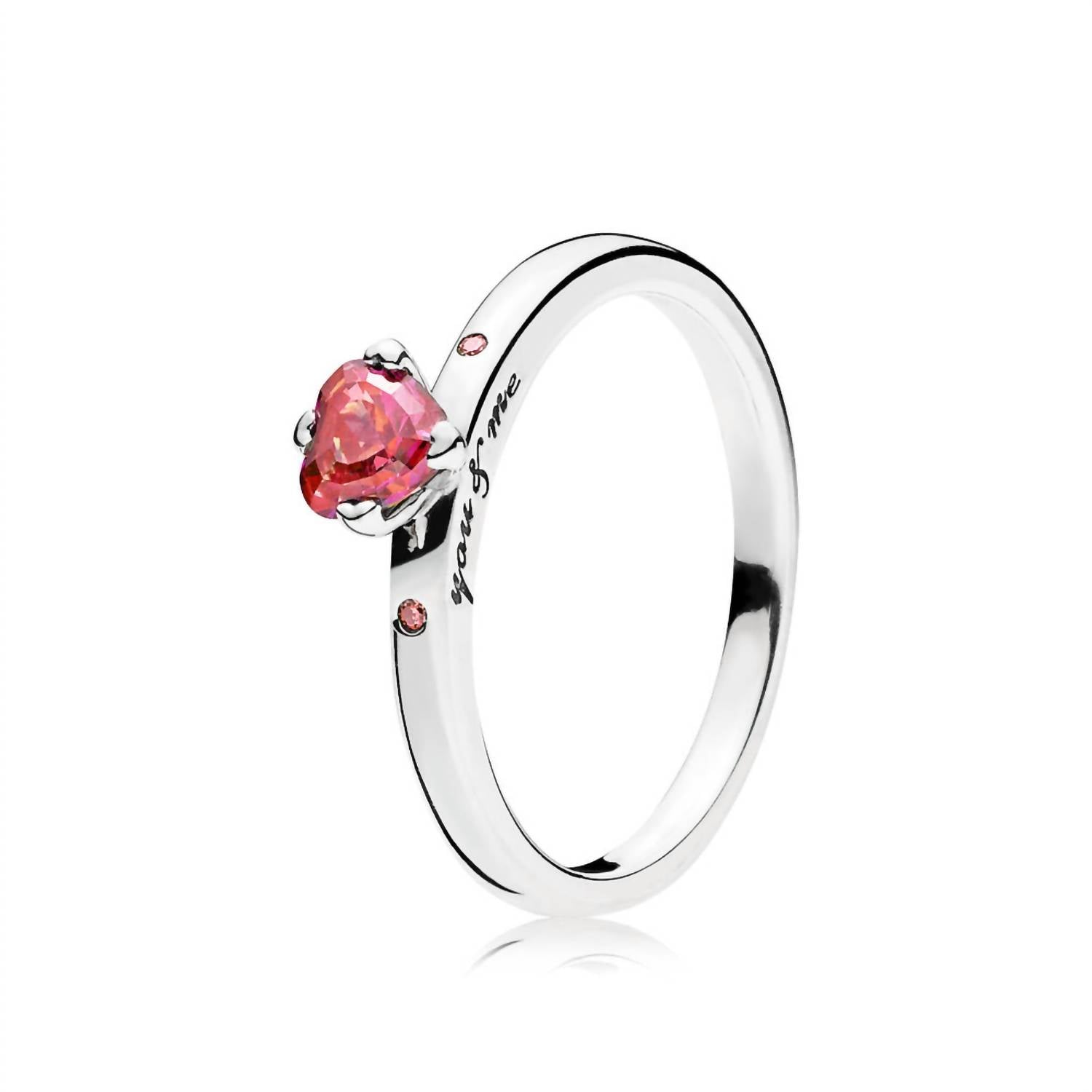 Pandora Women's Sparkling Heart Ring in red - women's jewelry
