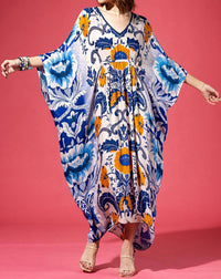 Urbanista - Mazarine Zinnia Floral Kaftan Dress