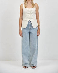 A.Ren - Celine Linen Button Down Top