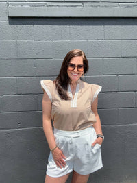 Flying Tomato - Alexa Solid Woven Top