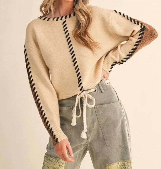 &Merci - Whip Stitch Two-tone Sweater