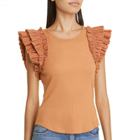 Ulla Johnson Women's Lilo Top in chestnut - women's blouse - view 4