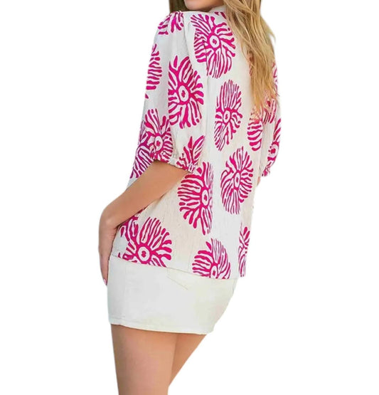 Thml - Abstract Short Sleeve Blouse