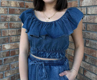 Sadie & Sage - Wide Ruffle Neckline Top