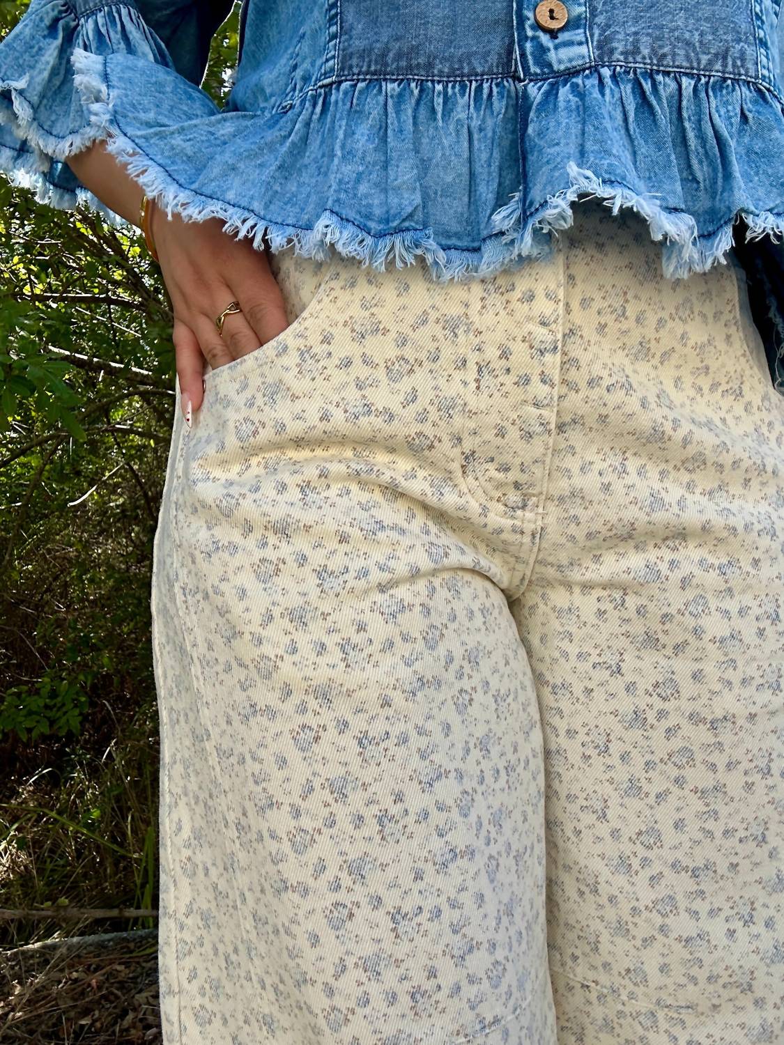 Stitch & Co. - Floral Gypsy Fit Button Fly Pant
