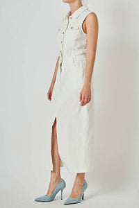 English Factory - Sleeveless Maxi Denim Dress