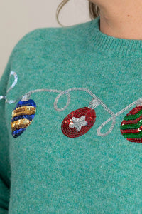 Adora - Sequin Ornament Sweater Top