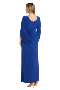 R&M Richards - Draped With Rhinestone Detailing Shoulder Dress
