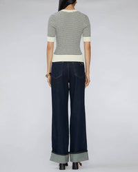 Frame - Stripe V Neck Sweater