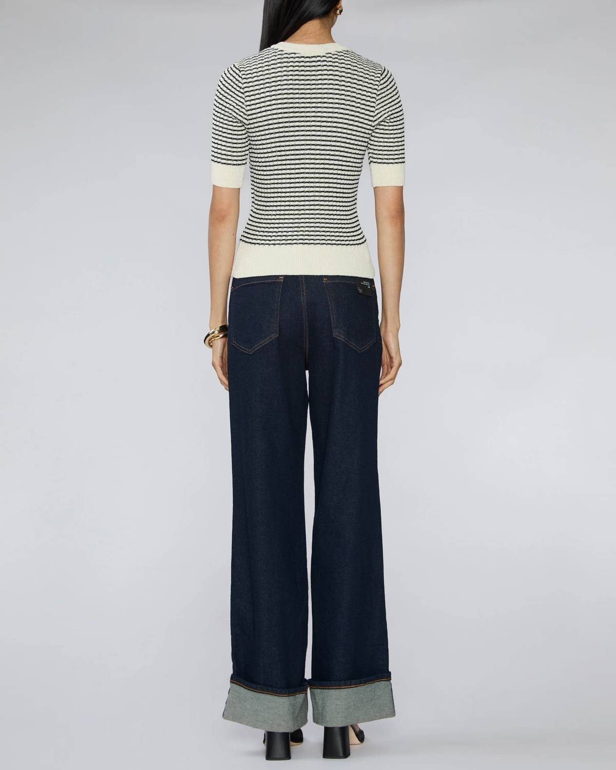 Frame - Stripe V Neck Sweater