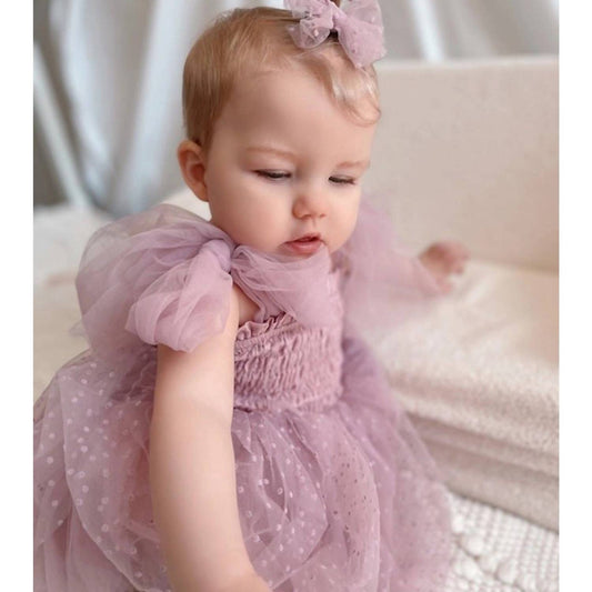 A Little Lacey - Poppy Dotted Swiss Romper Dress