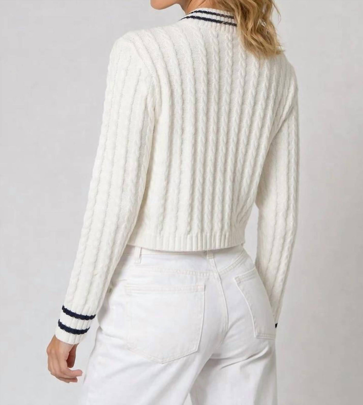 Central Park West - Coen Cable Zip Up Bomber Sweater