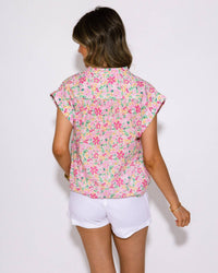 Thml - Women's Bright Bloom Split Neck Top