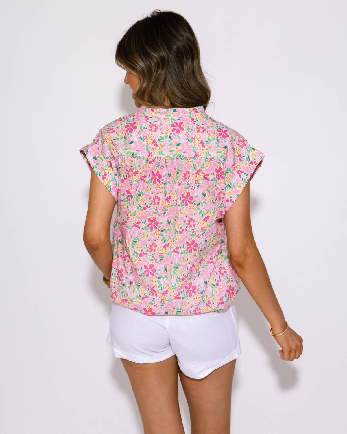 Thml - Women's Bright Bloom Split Neck Top