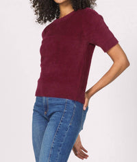 Another Love - Susie Short Sleeve Fuzzy Sweater